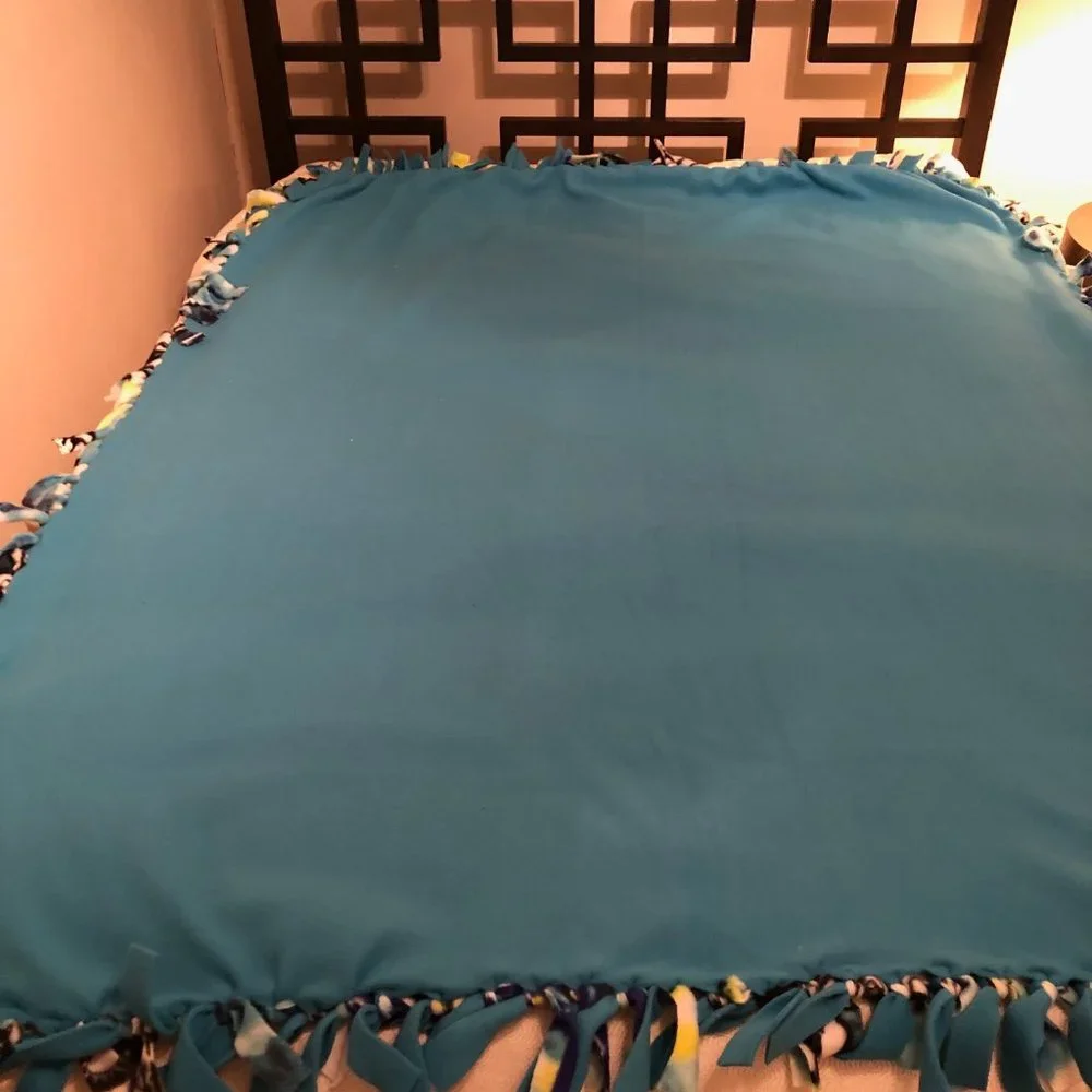 Homemade Grateful Dead Tie-dye Terrapin Fleece Blanket - Picture 3 of 6